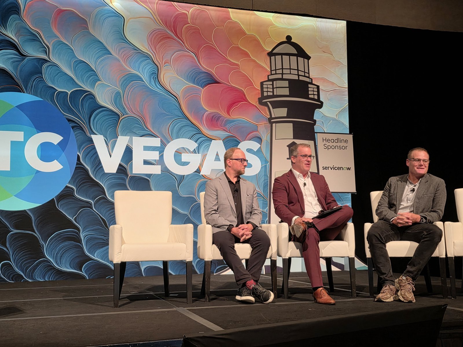 James M. Benham, Mark Bailie and Dale Steinke on stage at ITC Vegas 2026