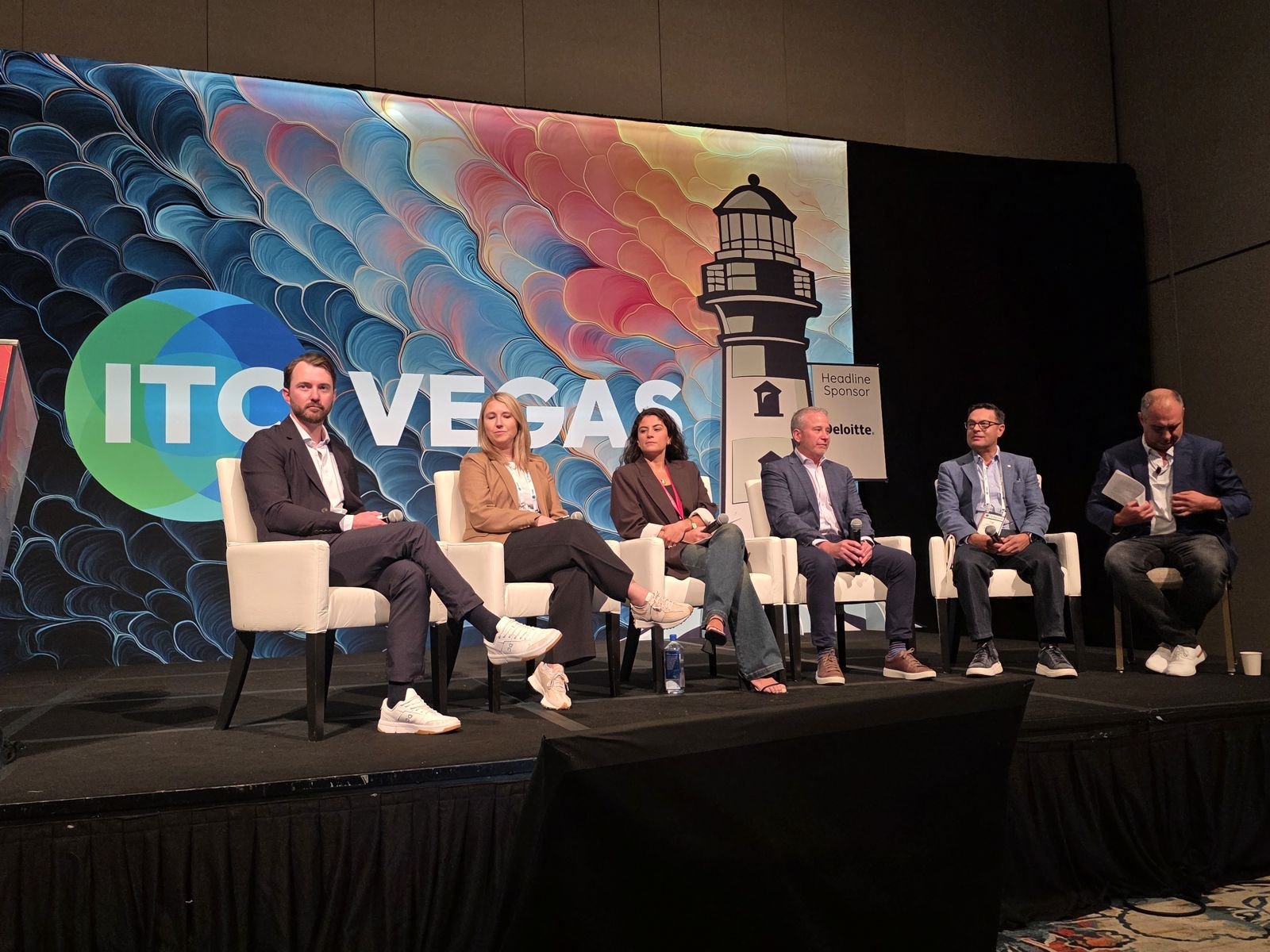 Deloitte, Private Client Select and INSTANDA panel at the Capacity Connect Summit, ITC Vegas 2026: John Matley, Natalee Bailey Forner, Tori Sarmiento, Stuart Tainsky, Tim Hardcastle and Christopher Birkhofer