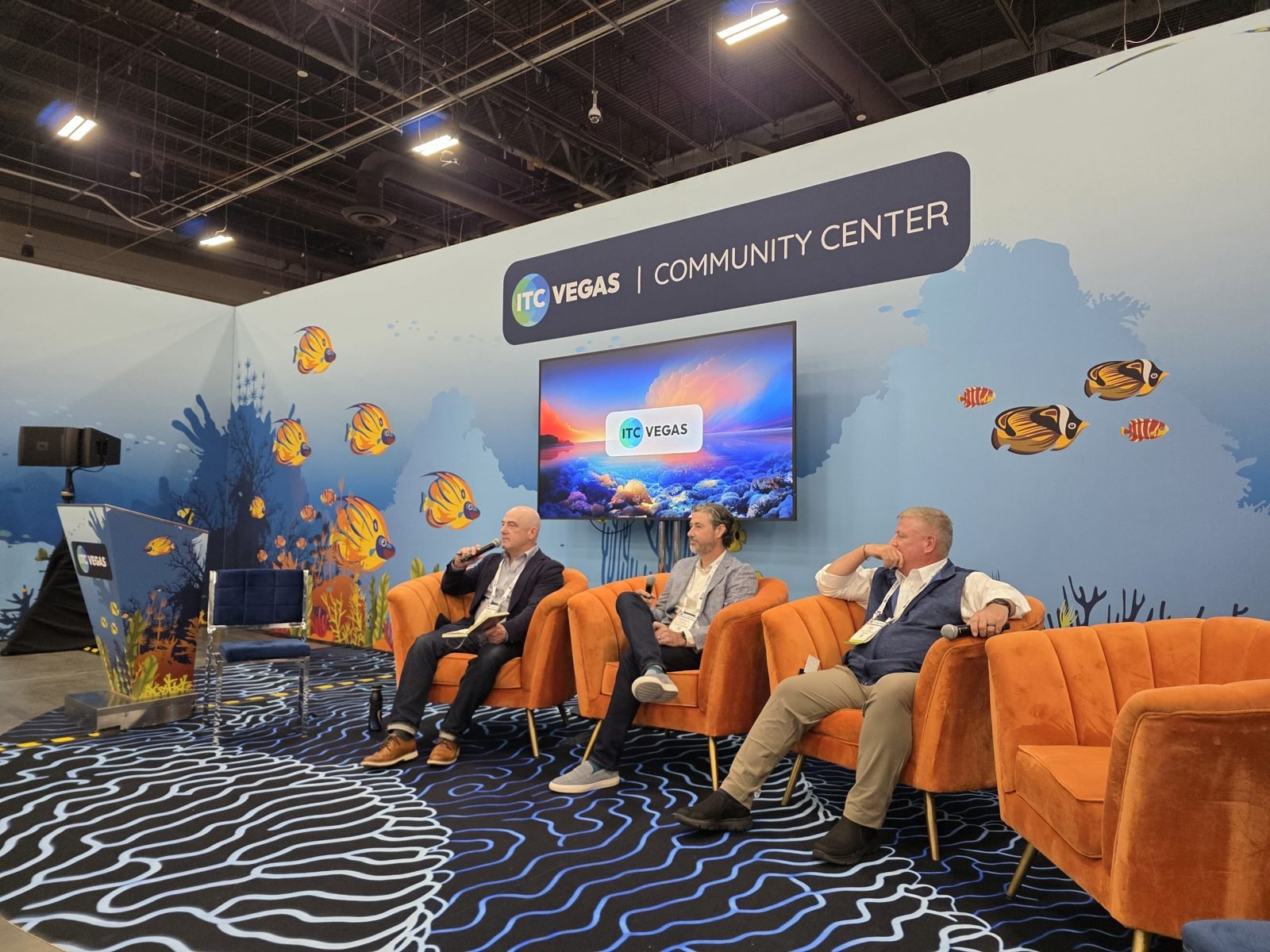Agentic insurer panel presented by AWS at the ITC Community Center, ITC Vegas 2026, with speakers from AWS, Tokio Marine Group and OpenAI